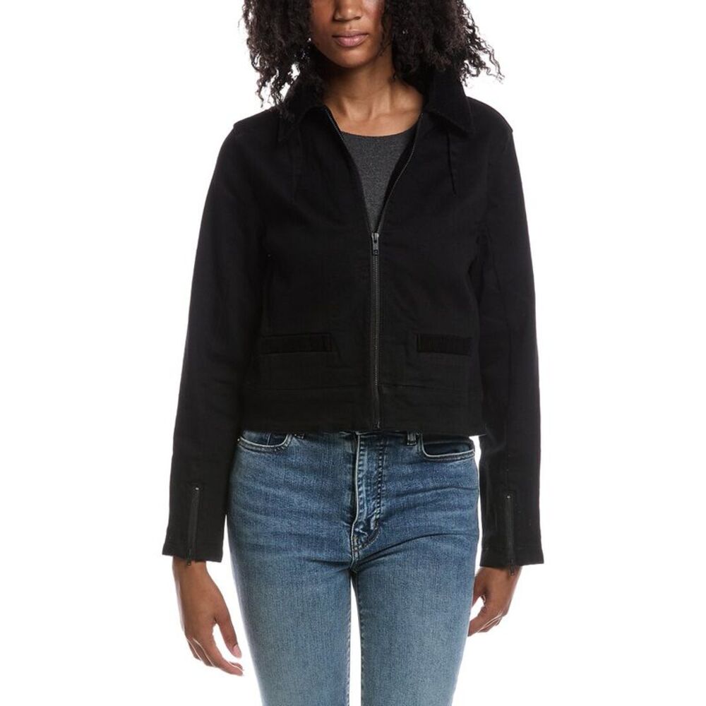 Cabi Womens Shrunken Moto Jacket, Blue
